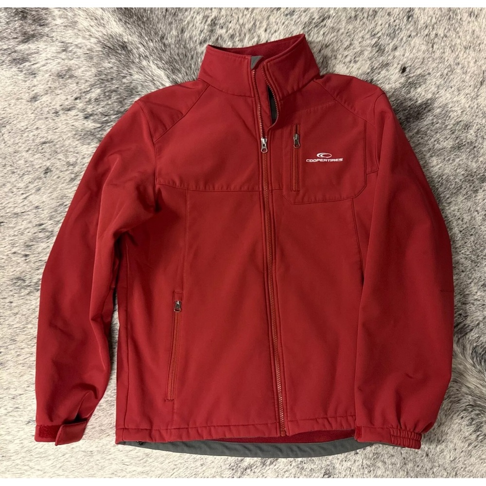 RARE Cooper Tires  Women's Jacket Burgundy Fleece Lined Waterproof  Sz Med